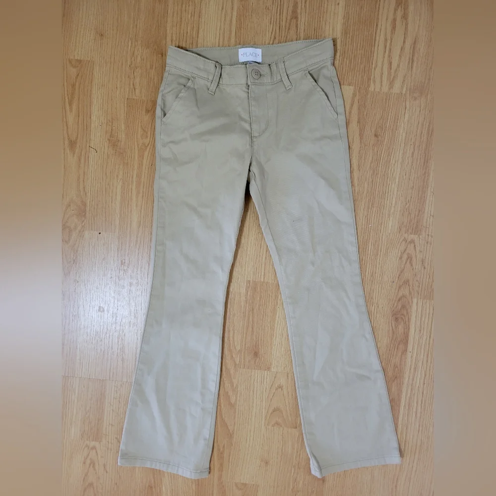 The Children's Place Khaki Chino Bootcut Uniform Pants Sz 8